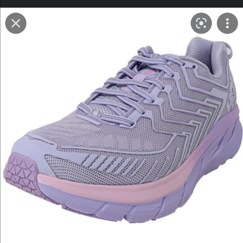 Purple HOKA running shoes